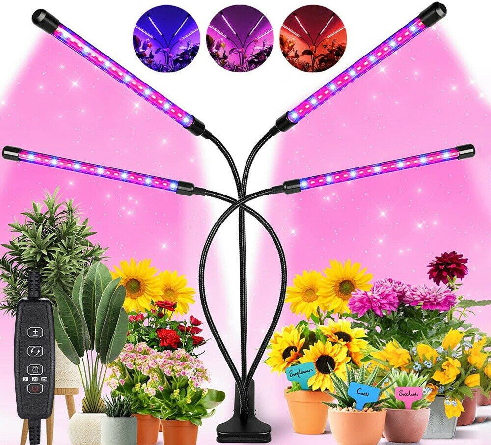 battery plant grow light 4Head LED Grow Light Plant Light Panel Growing Plant Veg Flower Indoor – Tavice USA