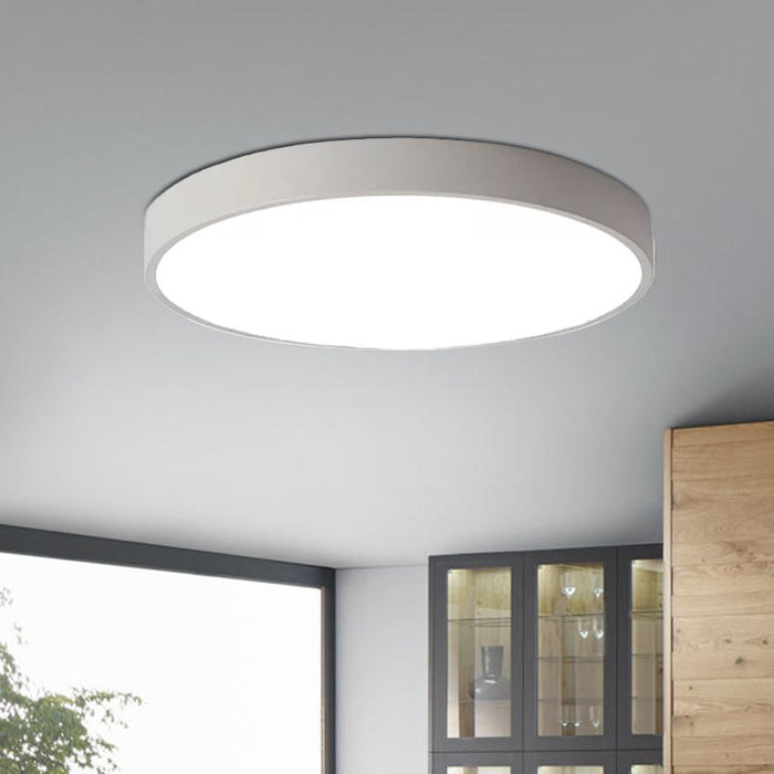 Ceiling Light LED Dimmable/Cool White 24W Black Shell Round Indoor Light | White - Battery Mate