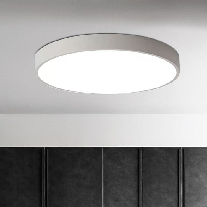 Ceiling Light LED Dimmable/Cool White 24W Black Shell Round Indoor Light | White - Battery Mate