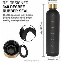 Load image into Gallery viewer, 1 Litre Motivational Sports Water Bottle with Time Markings - Battery Mate