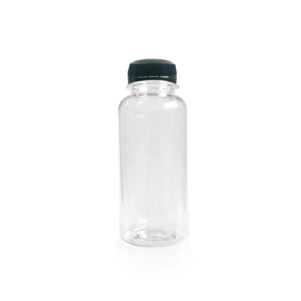 10 Pack | 500ml Clear Bottles Round PET With Black Lids Tamper Evident - Battery Mate