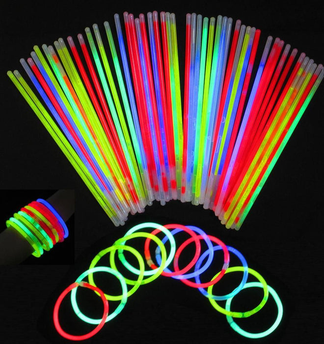 10 Pack Mixed Colour Glow Sticks Bracelets Party Glow In the Dark Glowsticks - Battery Mate