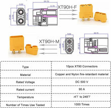 Load image into Gallery viewer, 10 pairs XT90 Male Female Bullet Connector Plug For Lipo Battery - Battery Mate