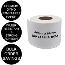 Load image into Gallery viewer, 10 Roll | Dymo Compatible 99012 SD99012 LabelWriter 450 Seiko Product Labels 36mm x 89mm - Battery Mate