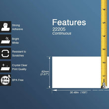 Load image into Gallery viewer, 10 Rolls | Compatible Brother DK-22205 62mm x 30.48m(2-3/7" x 100') Continuous Length Paper Tape Labels without Cartridge - Battery Mate