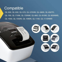 Load image into Gallery viewer, 10 Rolls | Compatible Brother DK-22205 62mm x 30.48m(2-3/7" x 100') Continuous Length Paper Tape Labels without Cartridge - Battery Mate