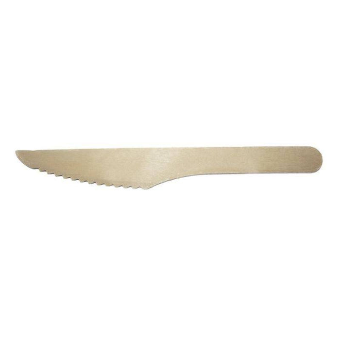 100 Pack | Disposable Wooden Knife All-Natural, Eco-Friendly, Biodegradable, and Compostable - Battery Mate