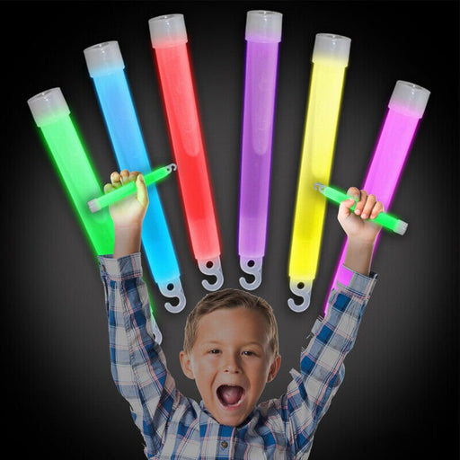 100 Pcs x 6 Inch Mixed Glow sticks Bulk Party Rave Light Disco Glow in The Dark - Battery Mate