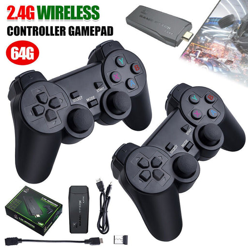 10000+ 4K HDMI TV Video Game Stick Retro Gaming Console w/ 2 Wireless Controller - Battery Mate