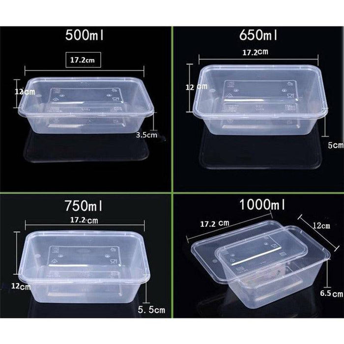 1000ml (XLarge) | 100 Pack Food Containers Takeaway Storage Box - Battery Mate
