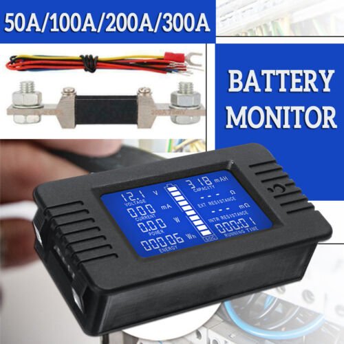 100A LCD Display DC Battery Monitor Meter 200V Voltmeter Amp For RV System - Battery Mate