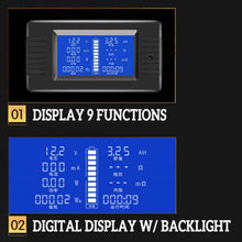 Load image into Gallery viewer, 100A LCD Display DC Battery Monitor Meter 200V Voltmeter Amp For RV System - Battery Mate