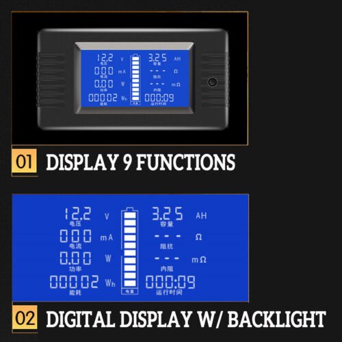 100A LCD Display DC Battery Monitor Meter 200V Voltmeter Amp For RV System - Battery Mate