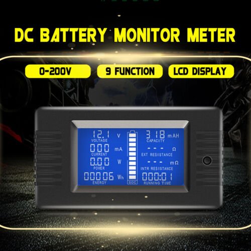 100A LCD Display DC Battery Monitor Meter 200V Voltmeter Amp For RV System - Battery Mate