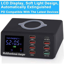 Load image into Gallery viewer, 100W 8 Ports Multi USB Charger Quick Charge Fast Wireless Charging Station HUB - Battery Mate