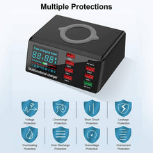 Load image into Gallery viewer, 100W 8 Ports Multi USB Charger Quick Charge Fast Wireless Charging Station HUB - Battery Mate