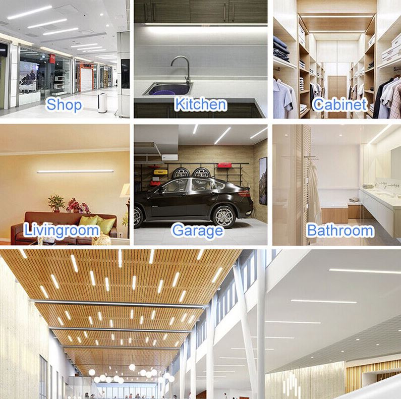 10PCS LED Slim Ceiling Batten Light Daylight 120CM 1.2M 6500K 4FT Coolwhite - Battery Mate