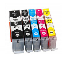 Load image into Gallery viewer, 12 Pack Canon PGI-650XL CLI-651XL Compatible High Yield Inkjet Cartridges [4BK,2PBK,2C,2M,2Y] - Battery Mate