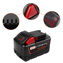 Load image into Gallery viewer, 12Ah For Milwaukee M18 18V Li-ion Extended Battery 48-11-1850 48-11-1860 - Battery Mate
