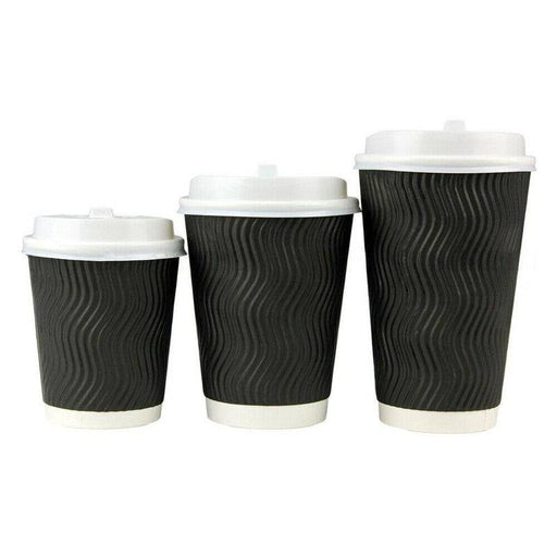 12oz (Medium) 1000pcs Disposable Coffee Cups Bulk Takeaway Paper Triple Wall Take Away - Battery Mate