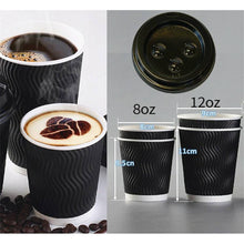 Load image into Gallery viewer, 12oz (Medium) 200pcs Disposable Coffee Cups Bulk Takeaway Paper Triple Wall Take Away - Battery Mate