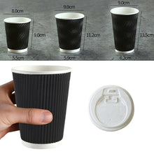 Load image into Gallery viewer, 12oz (Medium) 200pcs Disposable Coffee Cups Bulk Takeaway Paper Triple Wall Take Away - Battery Mate