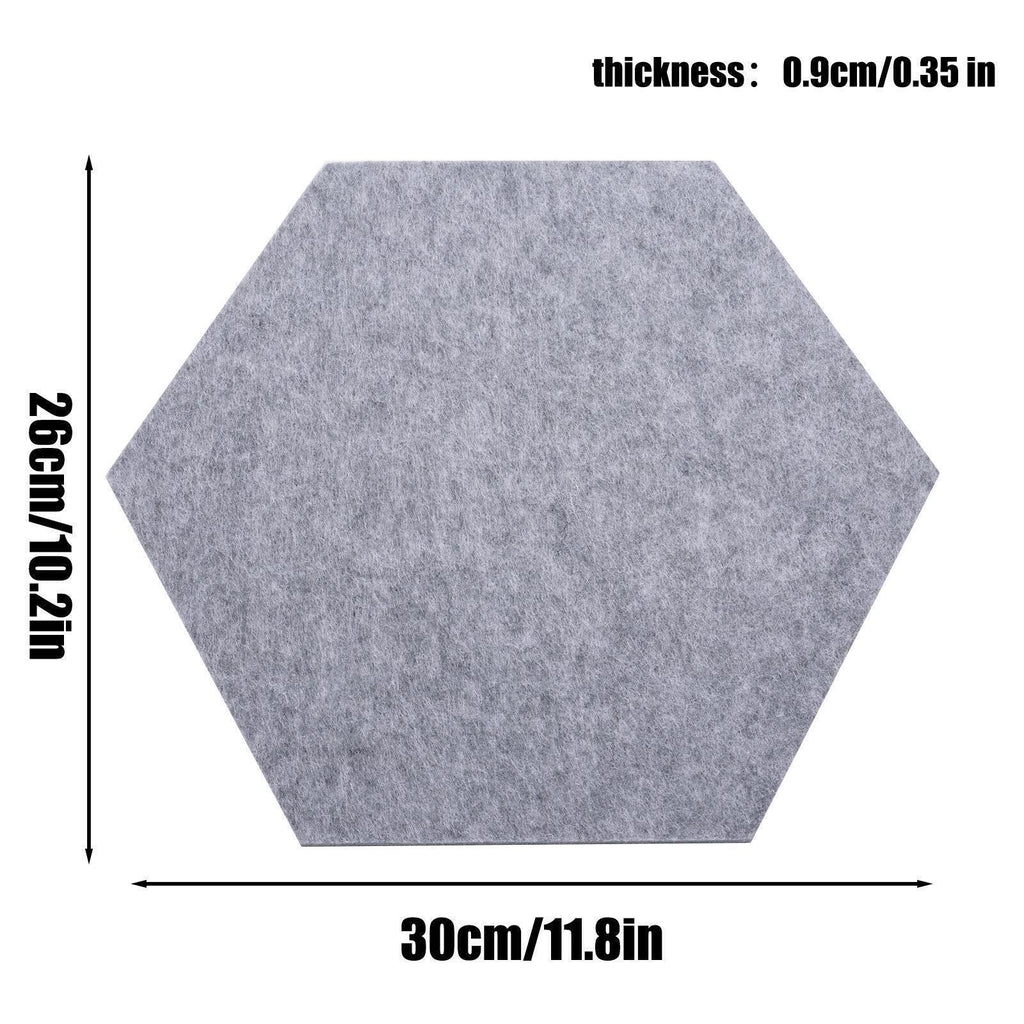 12PCS Hexagon Acoustic Foam Panels Sound Absorbing Wall Proof Noises Tiles I2M9 - Battery Mate