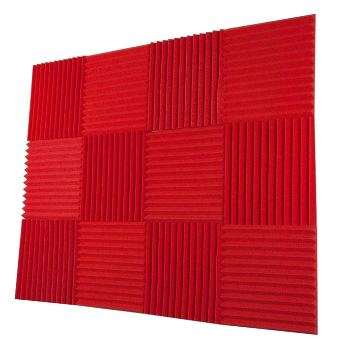 12Pcs Sound-absorbing Foam Wall Home Scene Layout Indoor Sound-absorbing Cotton | Red - Battery Mate