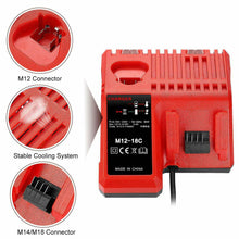 Load image into Gallery viewer, 12V-18V Battery Charger for Milwaukee M12-18C Multi Voltage Rapid Dual M12 &amp; M18 - Battery Mate