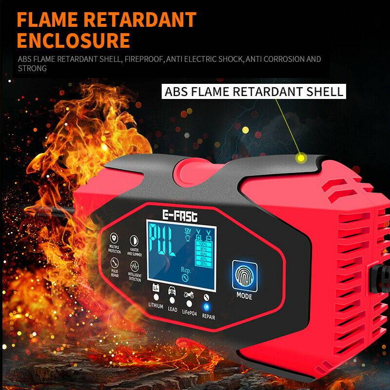 12V 24V Car Battery Charger Lead-acid AGM GEL-Lithium LiFePO4 Battery Repair Use - Battery Mate