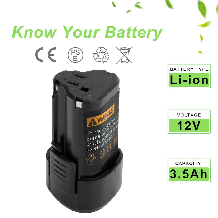 12V 3.5Ah Battery For Worx WA3503 WA3504 WA3505 WA3509 WX125 Cordless Power Tool - Battery Mate