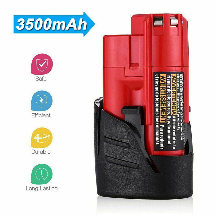 12V 3.5Ah For Milwaukee M12 M12B3 LITHIUM Cordless Battery 48-11-2401 2440 3.5A - Battery Mate