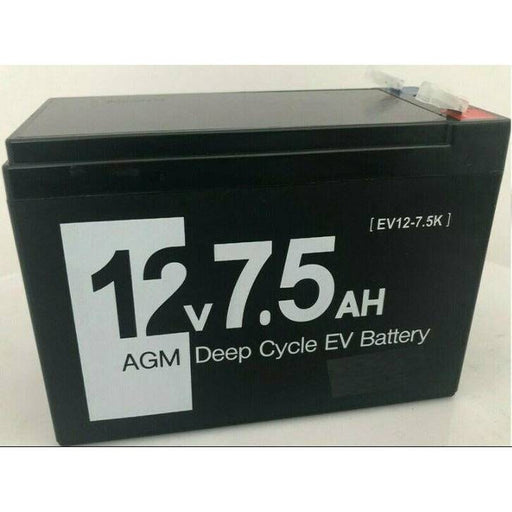 12V 7.5Ah SLA AGM Deep Cycle Battery 4 eBike Scooter Toy Car Razor 6FM7 >12v 7.0 - Battery Mate