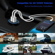 Load image into Gallery viewer, 12V Car Cigarette Lighter Socket Dual QC3.0 USB Ports Fast Charger Power Adapter - Battery Mate