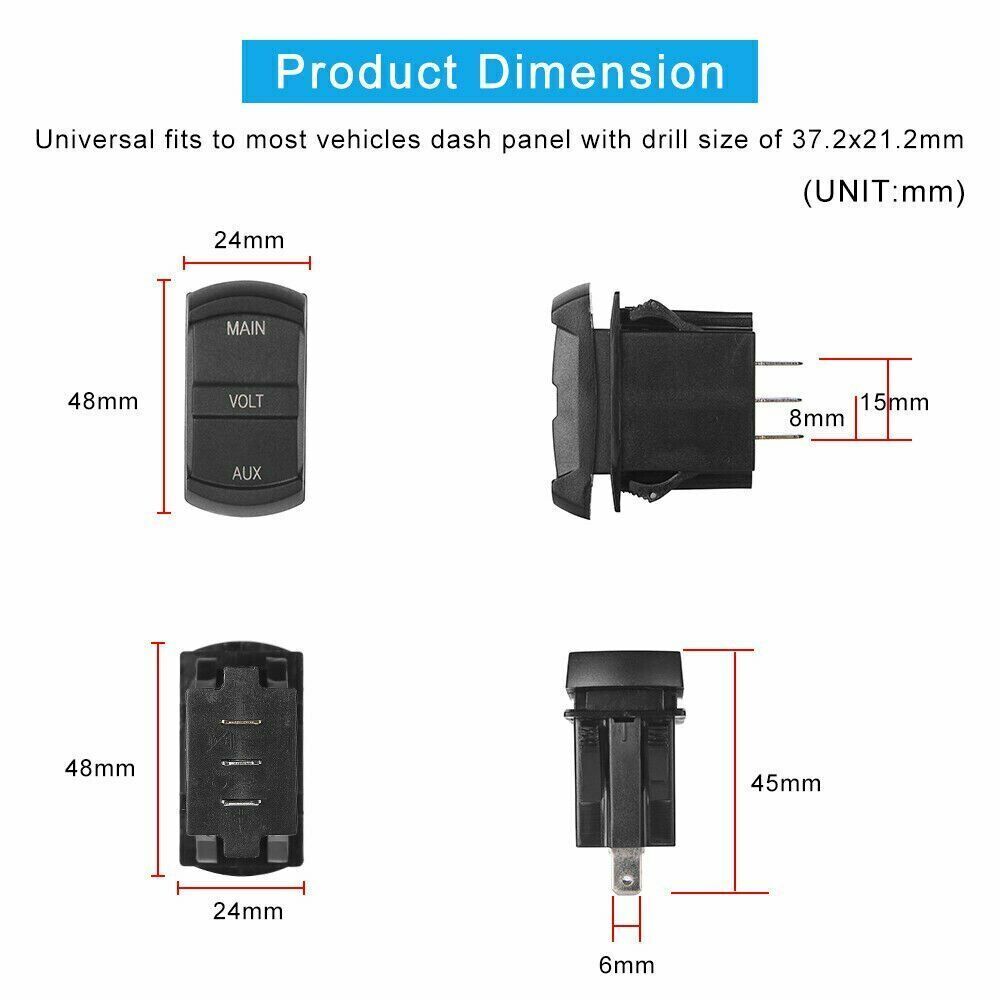 12V 24V X Main Digital LED Car Voltmeter Dual Di... &ndash; Vicedeal