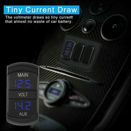 12V Volt meter Dual Battery Monitor LED Digital Car Boat Voltage Marine Gauge - Battery Mate