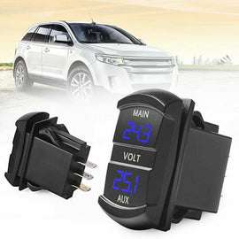 12V Volt meter Dual Battery Monitor LED Digital Car Boat Voltage Marine Gauge - Battery Mate