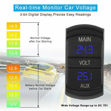 Load image into Gallery viewer, 12V Volt meter Dual Battery Monitor LED Digital Car Boat Voltage Marine Gauge - Battery Mate