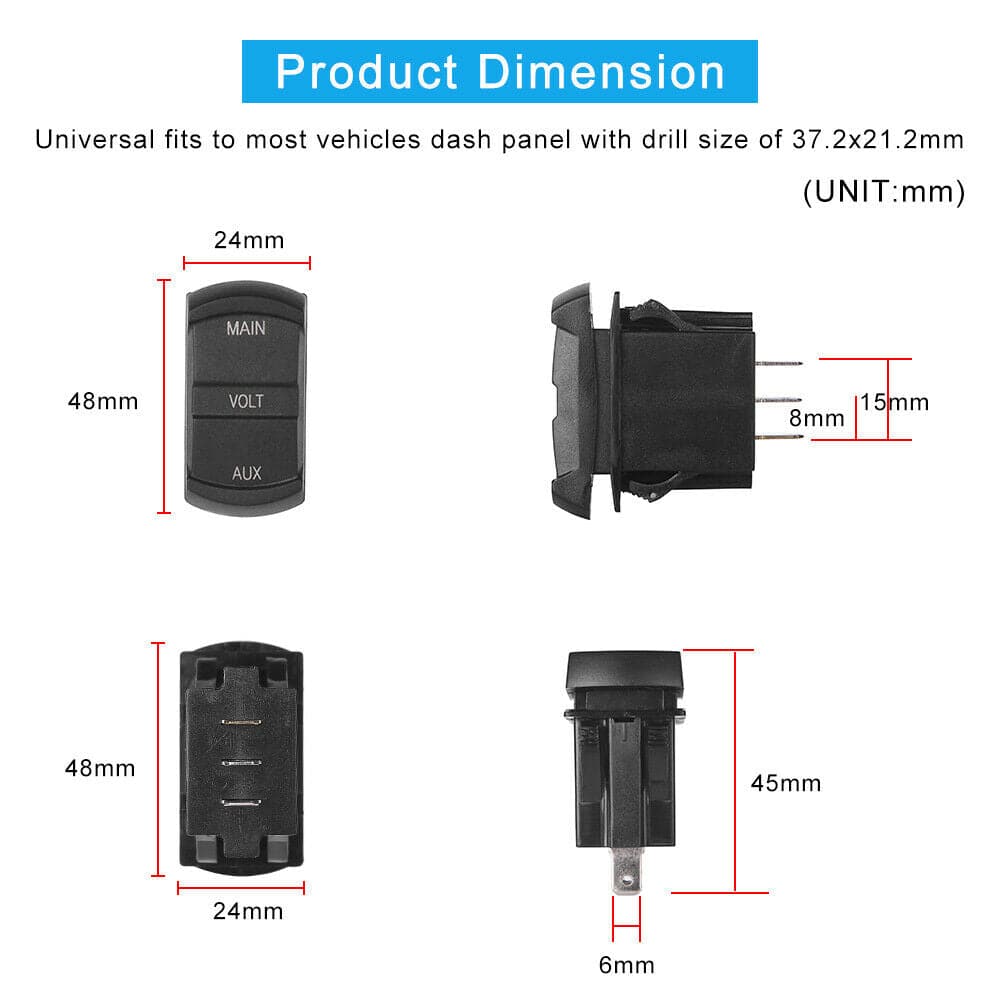 12V Volt meter Dual Battery Monitor LED Digital Car Boat Voltage Marine Gauge AU - Battery Mate