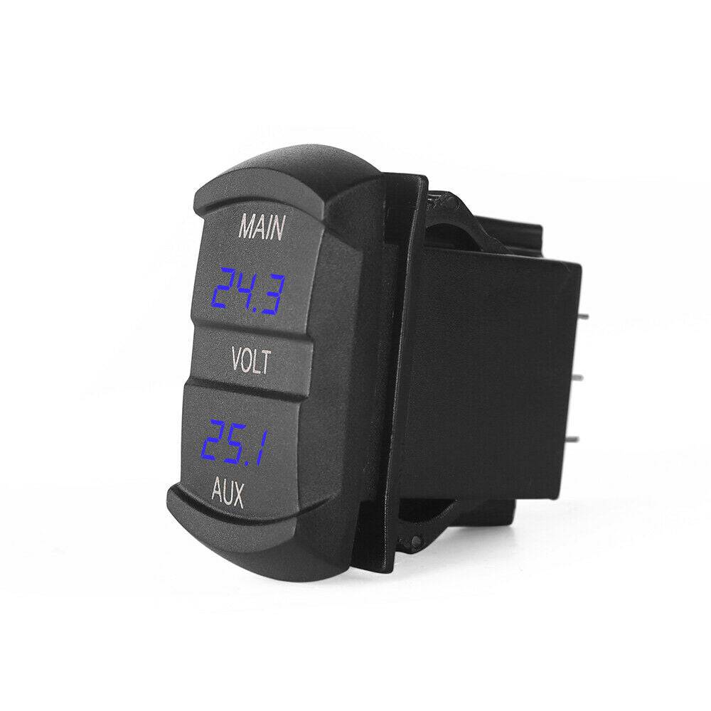 12V Volt meter Dual Battery Monitor LED Digital Car Boat Voltage Marine Gauge AU - Battery Mate