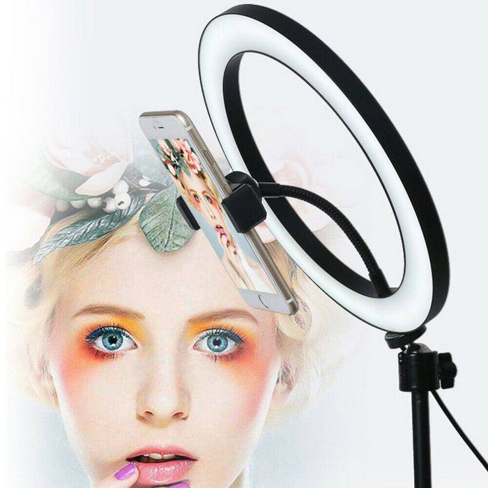 13" LED Ring Light Dimmable Lighting Kit Phone Selfie Tripod Stand Youtube Live - Battery Mate