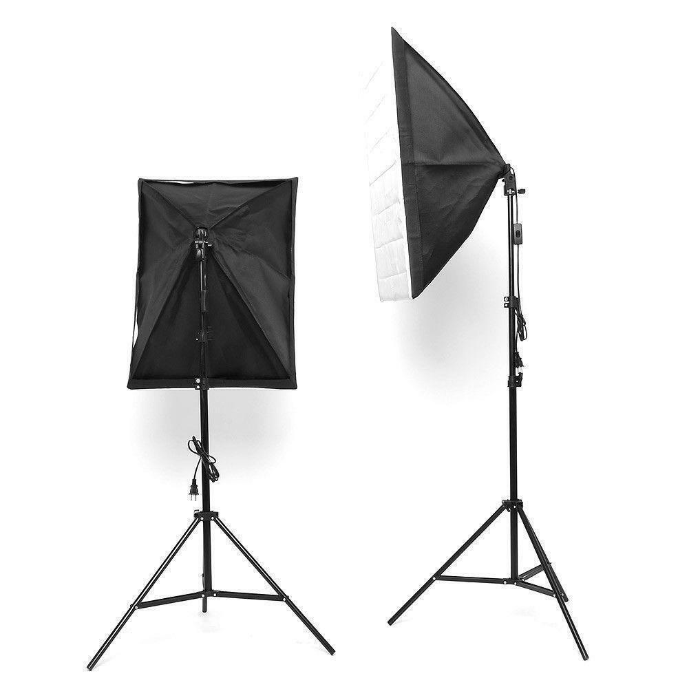 135W Photography Studio Softbox Continuous Lighting Soft Box Light Stand - Battery Mate