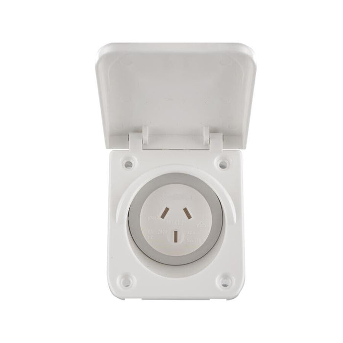 15A Amp RV Caravan Power Outlet 240V Motor Home Socket White - Battery Mate