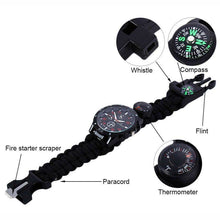 Load image into Gallery viewer, 16 in 1 Camping Hiking Gear Survival Watch Compass Flint Fire Thermometer - Battery Mate