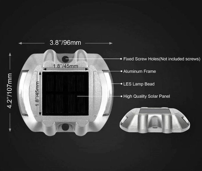 [16 Pack] Solar Driveway Lights Blue 16-Pack Solar Powered Deck Light Lamp Outdoor Road - Battery Mate