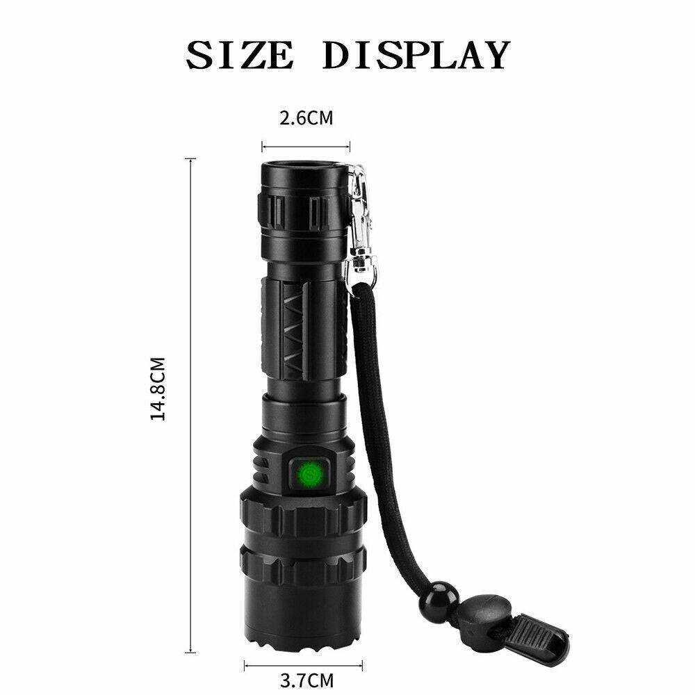 180000LM L2 LED Tactical Flashlight USB Rechargeable Camping Hunting Torch - Battery Mate