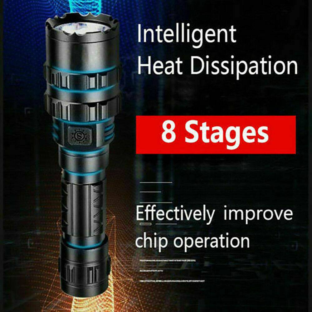 180000LM L2 LED Tactical Flashlight USB Rechargeable Camping Hunting Torch - Battery Mate