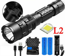 Load image into Gallery viewer, 180000LM L2 LED Tactical Flashlight USB Rechargeable Camping Hunting Torch - Battery Mate