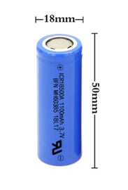 18500 3.7V 1100mAh Li-Ion Rechargeable Battery - Battery Mate