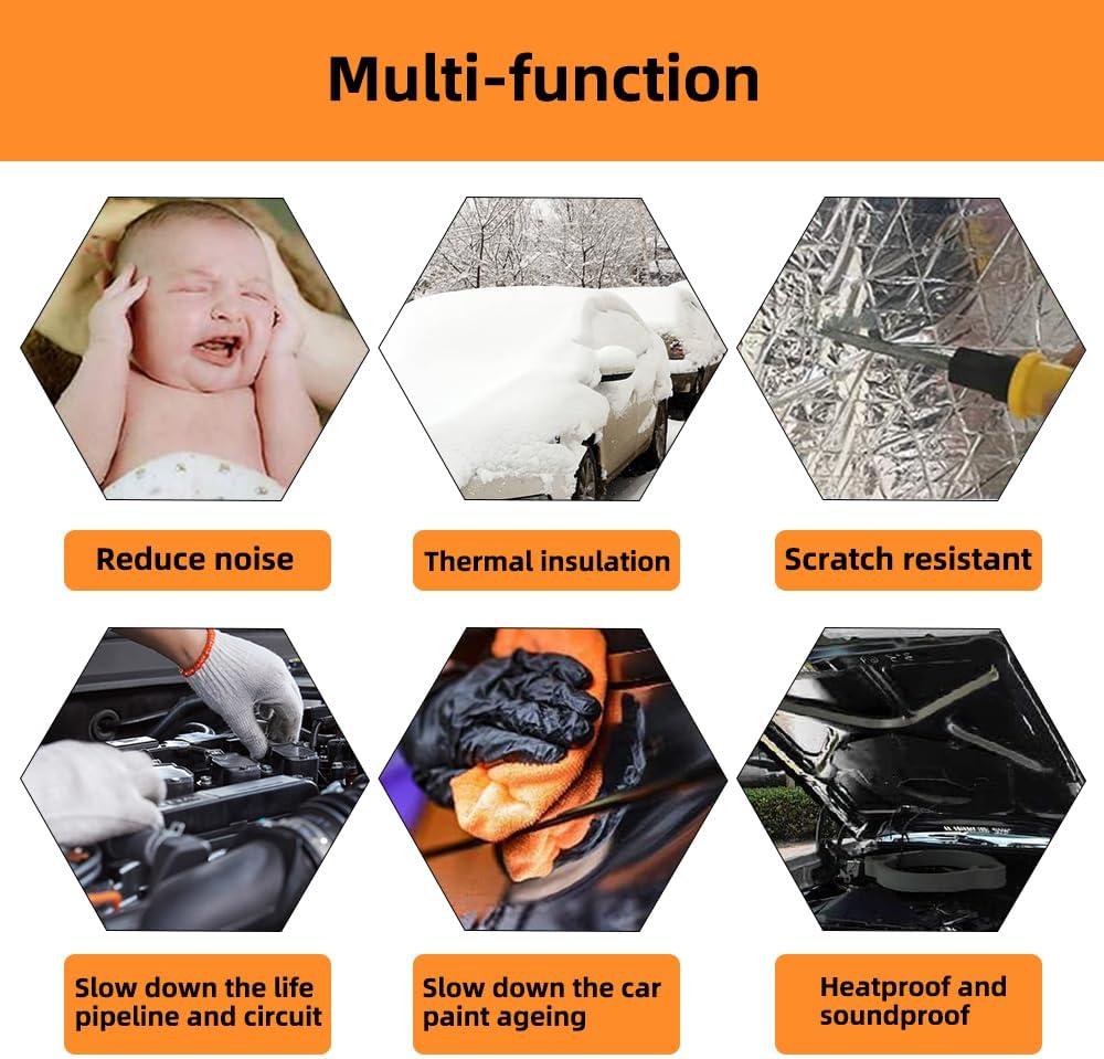 1Mx5M Sound Deadener Roller Car Insulation Mat Heat Shield Noise Adhesive Foam - Battery Mate